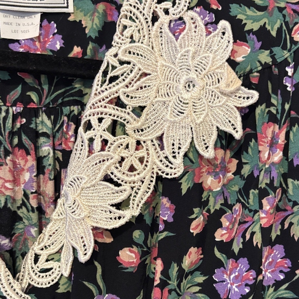 Michaels Black and Purple Floral Lace Dress - Picture 7 of 7